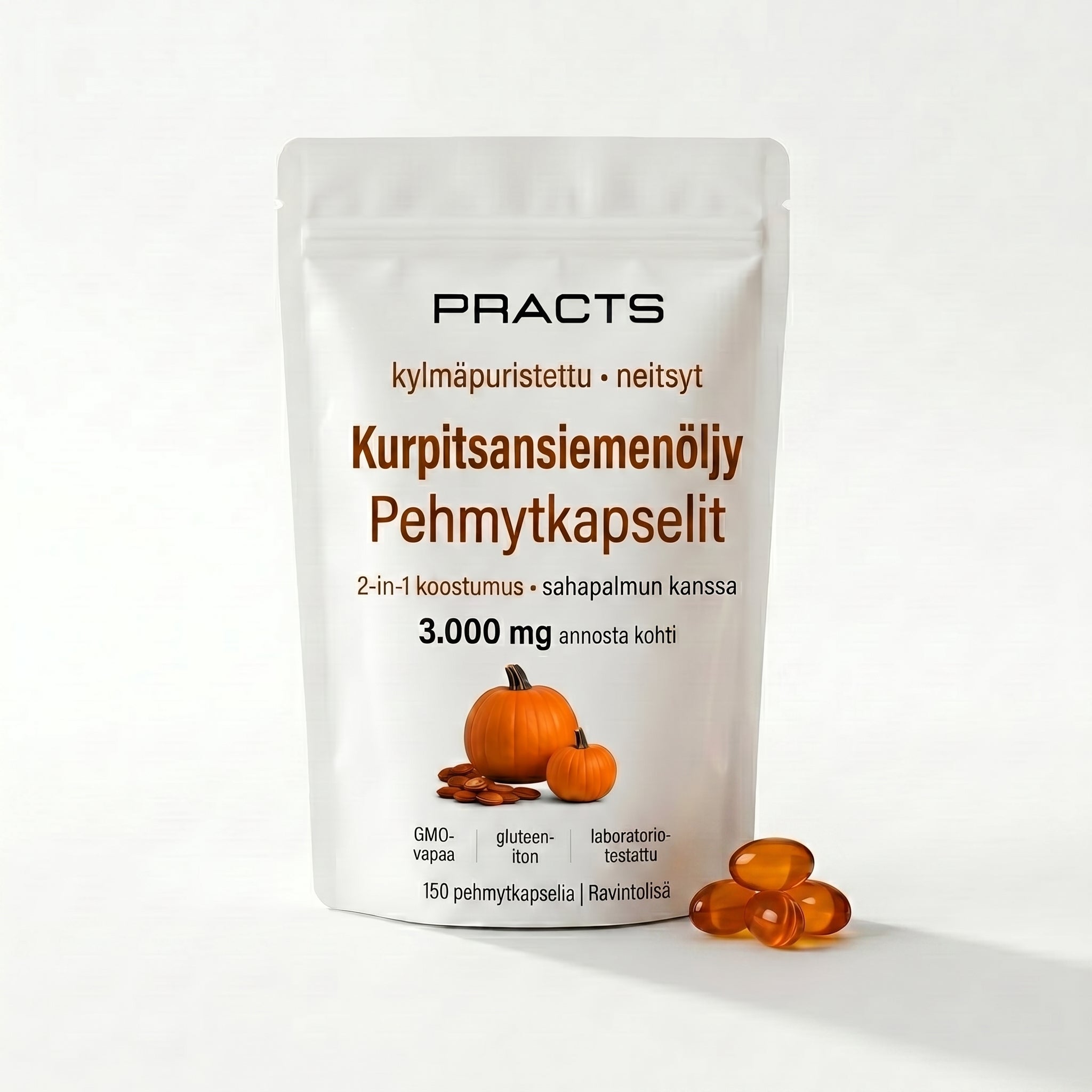 PRACTS Kurpitsansiemenöljy Pehmytkapselit