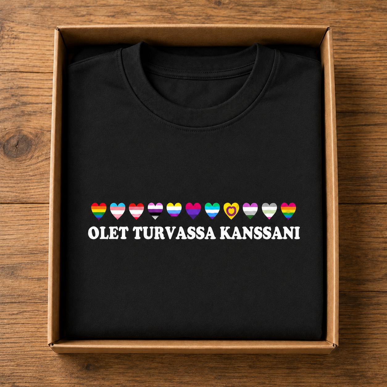PRACTS Tasa-arvo, Ihmisoikeudet & Olet Turvassa Kanssani T-paita